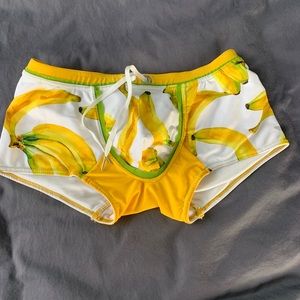 Custom made banana swim trunks